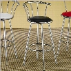 Coaster Cleveland 29H Chrome Plated Bar Stool with Upholstered Seat in Black