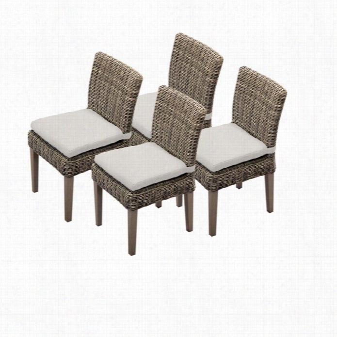 Tkc Cape Cod Wicker Patio Dining Chairs I Beige (set Of 4)