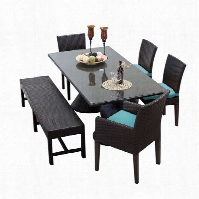 Tkc Napa 6 Piece Wicker Patio Dining Set In Aruba