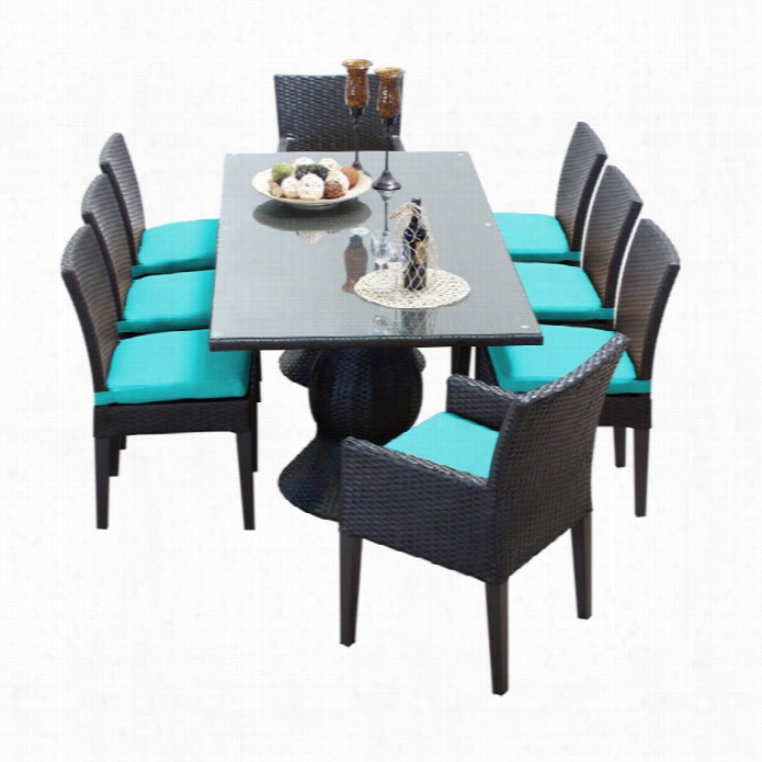 Tkc Napa 9 Piece Wicker Patio Dining Set In Aruba