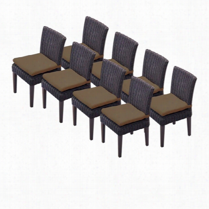 Tkc Vsnice Wicker Patio Dining Chairs In Cocoa (predetermined Of 8)