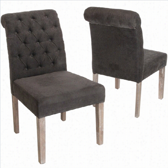 Trent Home Adrian Dining Chairs In Dark Grey (set Of 2)