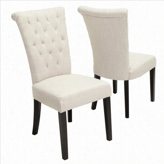 Trent Home Vatican Dining Chair In Liht  Beige (set Of 2)