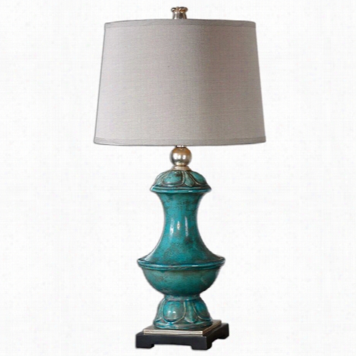 Uttermost Lynden Ceramic Lamp In Aged Blue