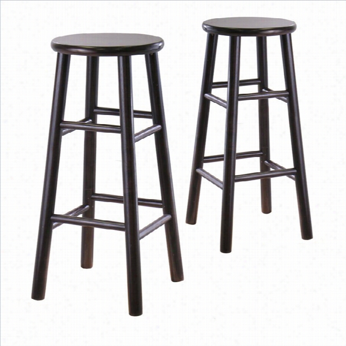 Winsome 30 Bar Stools In Espresso (set Of 2)