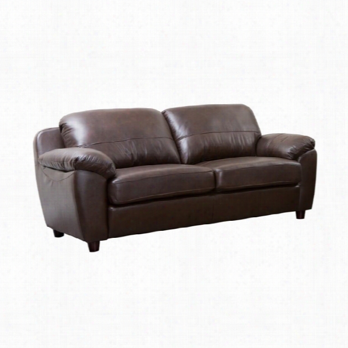 Abbyson Living Bella Leather Sofa In Brown