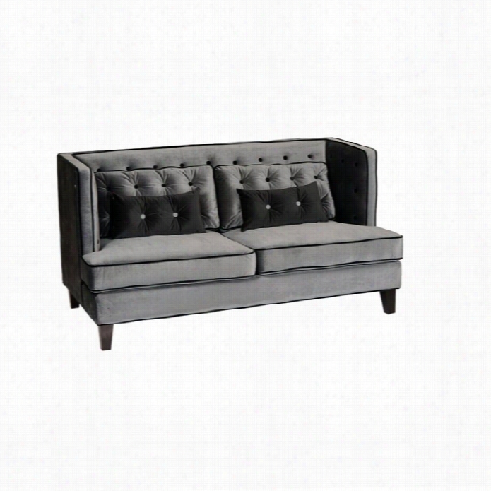 Armen Livinng Moulin Loveseat In Gray And Black Piping