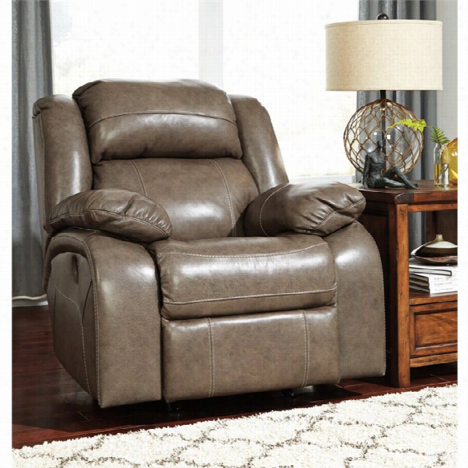 Ashlley Branton Leather Power Rocker Recliner In Quarry