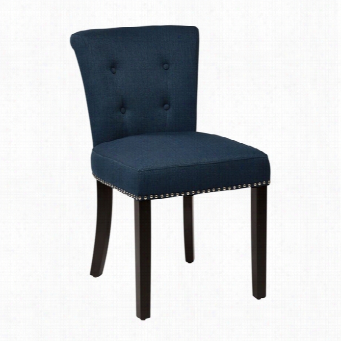 A Venue Six Kendal Dining Chair With Silver Nailheads In Klein Azure