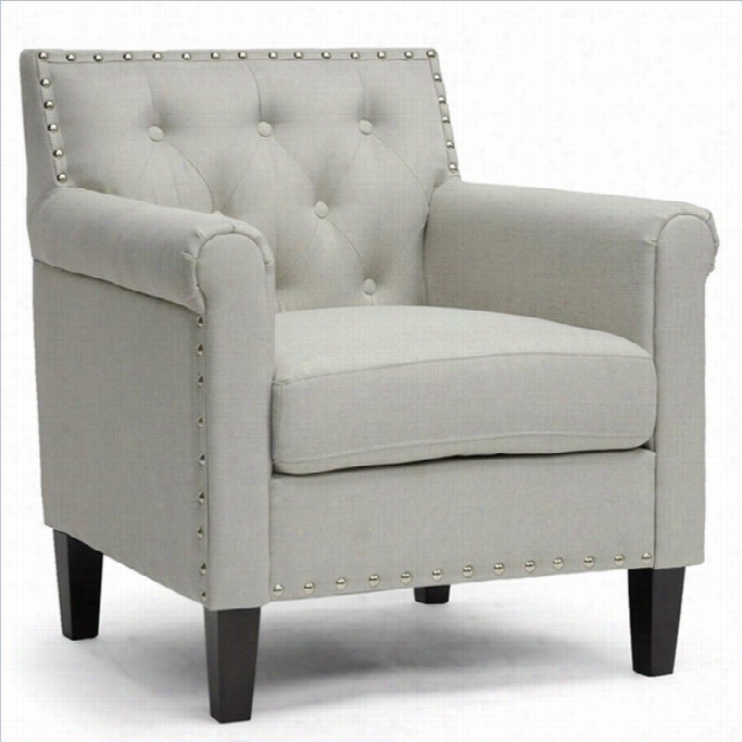 Baxton Studio Thalassa Fbaric Tufted Arm Chair In Beige