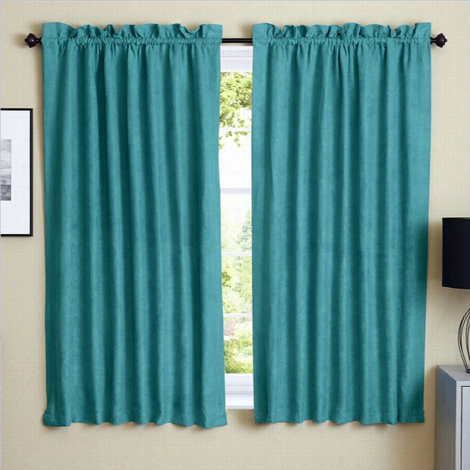 Blazing Needles 63 Inch Blackout Curtain Panels In Aqua Blue (dst Of 2)