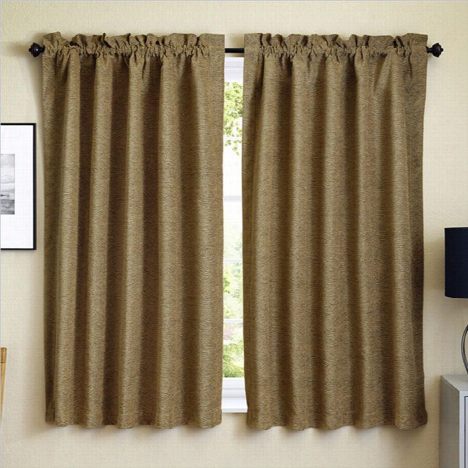 Blazing Needes 663 Inch Jacquard Chenille Curtainn Panels In Champaig N(set Of 2)