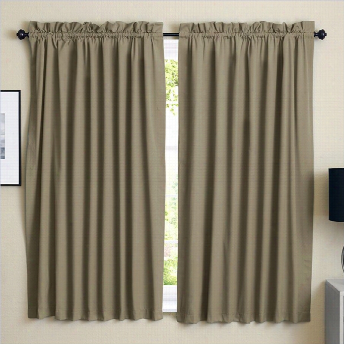 Blazing Need Les Twill Curtain Panels In Toffee (set Of 2)