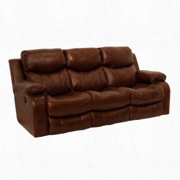 Catnapper Dallas Leather Reclining  Sofa In Tovacco