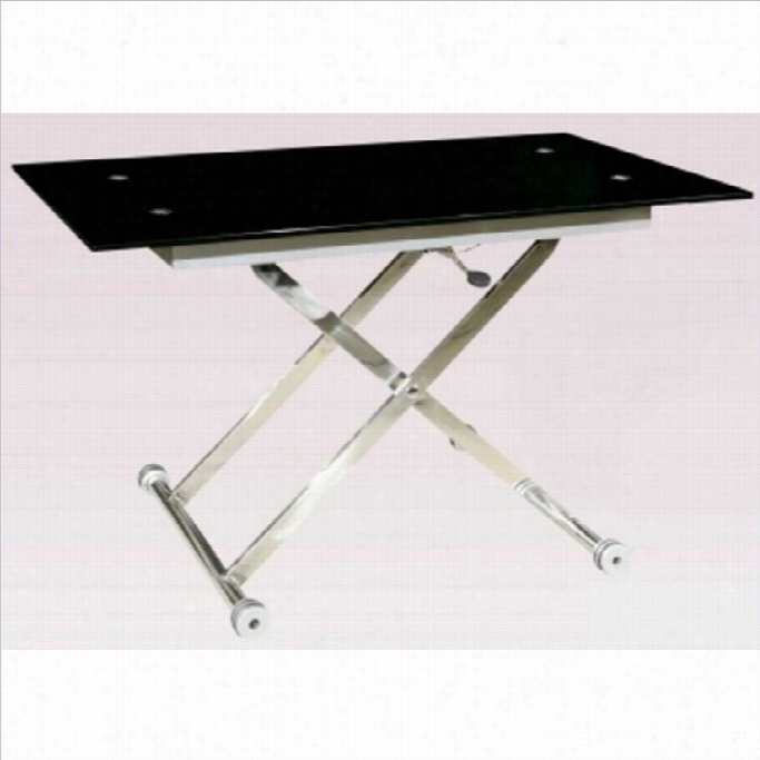 Chintaly Sherry Cocktail Table In The Opinion Of Rectangle Top In Black And Chrome