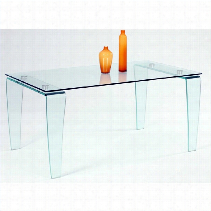 Chintaly Vers All Glass Rrecttangular Dining Table In Clear