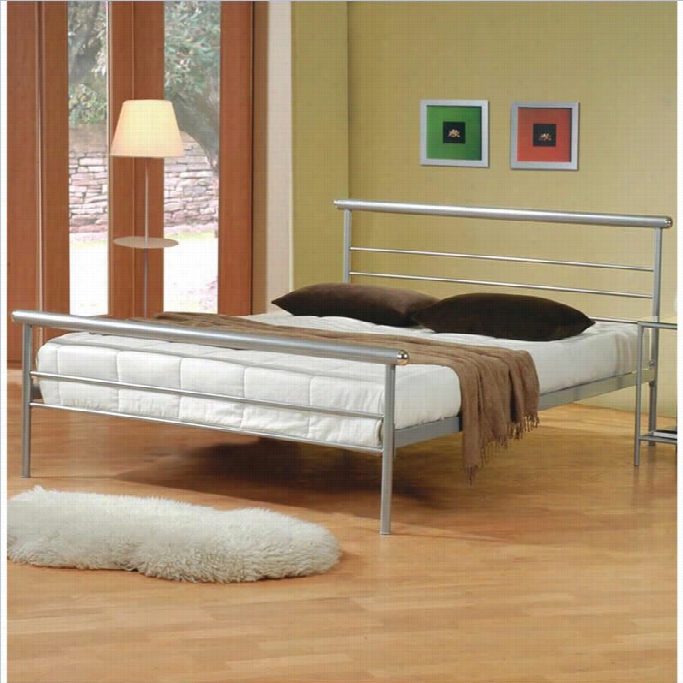 Coastter Stoney Creek Queen Iron Bed In Silver Metal Finish