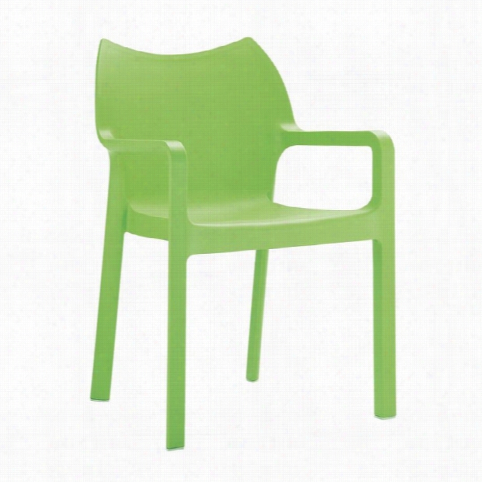 Compamia Diva Resin Oudoor Dining Prepare Chair In Tropical Green