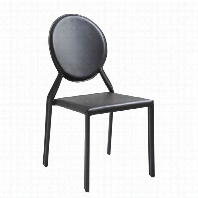 Eurostyle Isabella Dining Chair In Black Leather