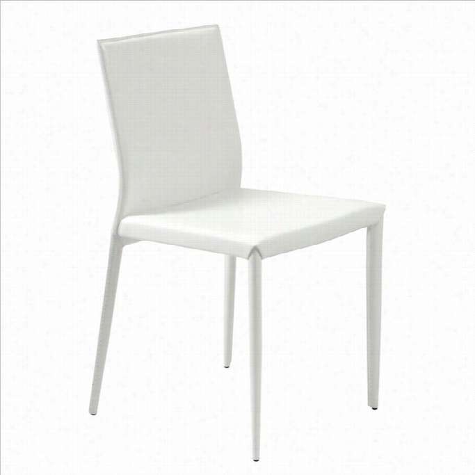 Eurotyle Shen Dining Chair In White Leather