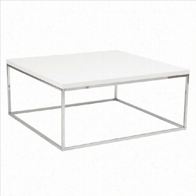 Eurostyle Etresa Square Ciffee Tzble In White Lacquer