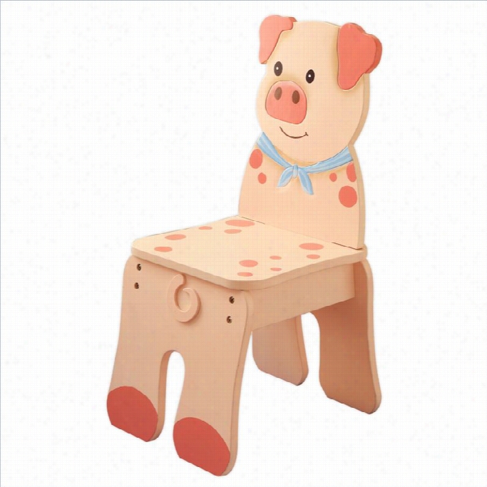 Fantasy Fields Hand Painted Happy Farm Chair In  Pig