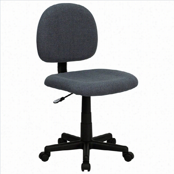 Flash Furniture Armless Ergonomic Task Charge Chair In Gray