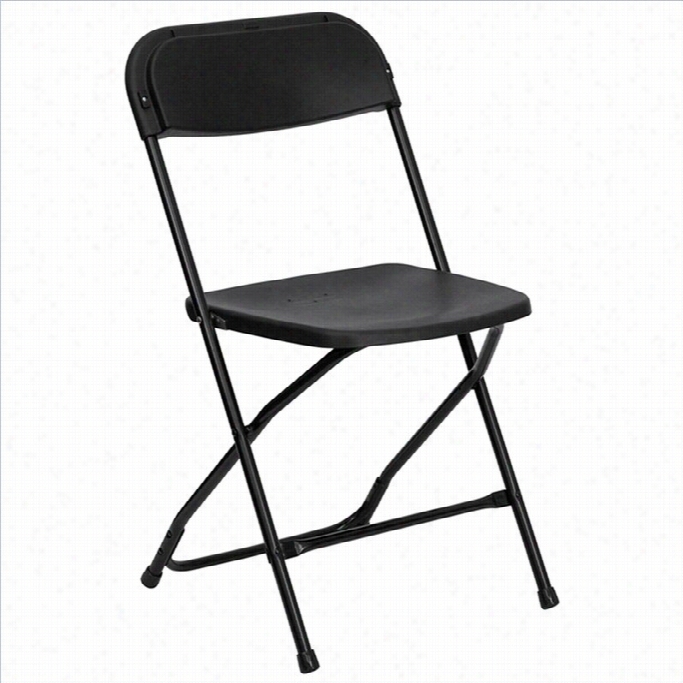 Flash Furniture Hercules Series Premium Plastic Folding  Chair In Bblack