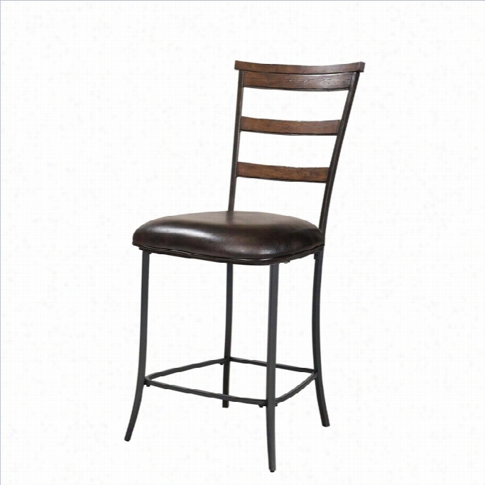 Hillsdale Cameron  26 Ladder Back Stools In Chestnut Brown (set Of 2)