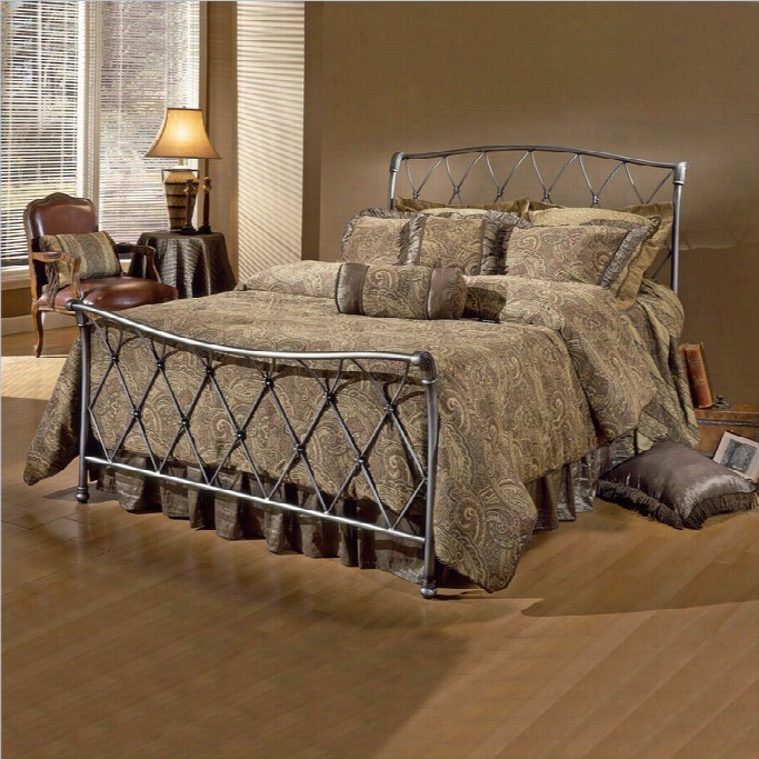 Hillsdwle Sioverton Metal  Sleigh Bed In Bronze Pewter Finish-full