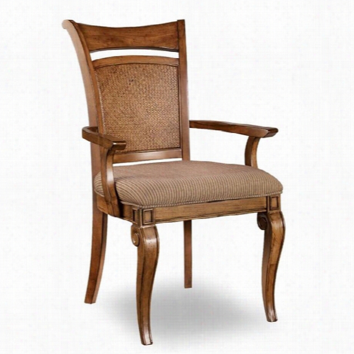 Hooker Furniture Windward Raffiaarm Dining  Chair In Light Brown Cherry