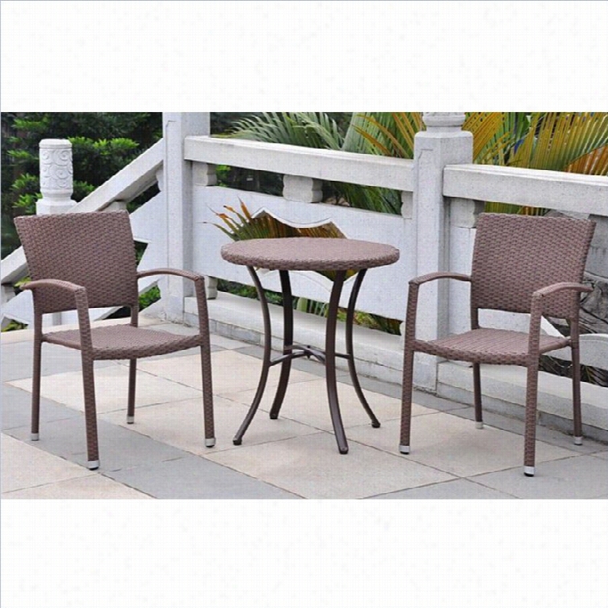 Inet Rnational Caravan Barcelona 3 Pcs Bistro Set In Ancient Rarity Brown