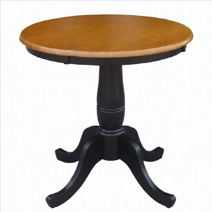 Internatinoal Concepts 30 Round Dining  Table In Black / Cherry