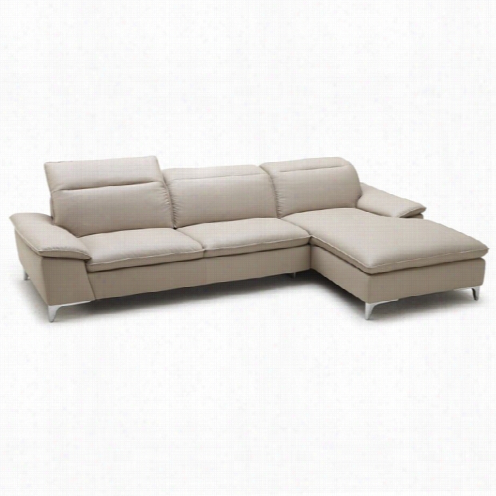 J&m Furniture 1911b Leather Right Chais Esectional In Taupe