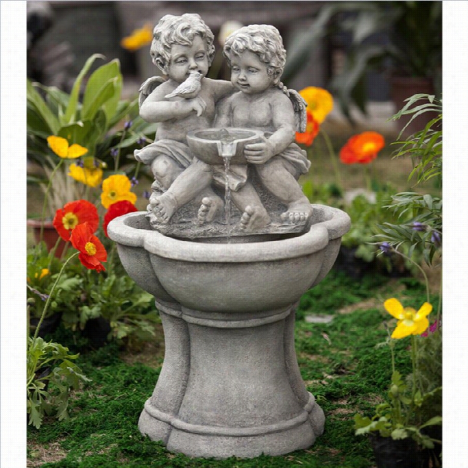 Jeco Cherub Water Fountain With Led Light