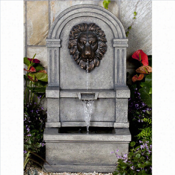 Jeco Classic Lion Face Stoone Finish Wall Water Fountain