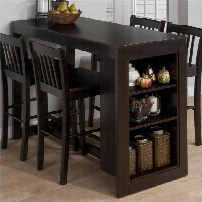 Jofran Contrary Height Table With Storage In Maryland Merlot