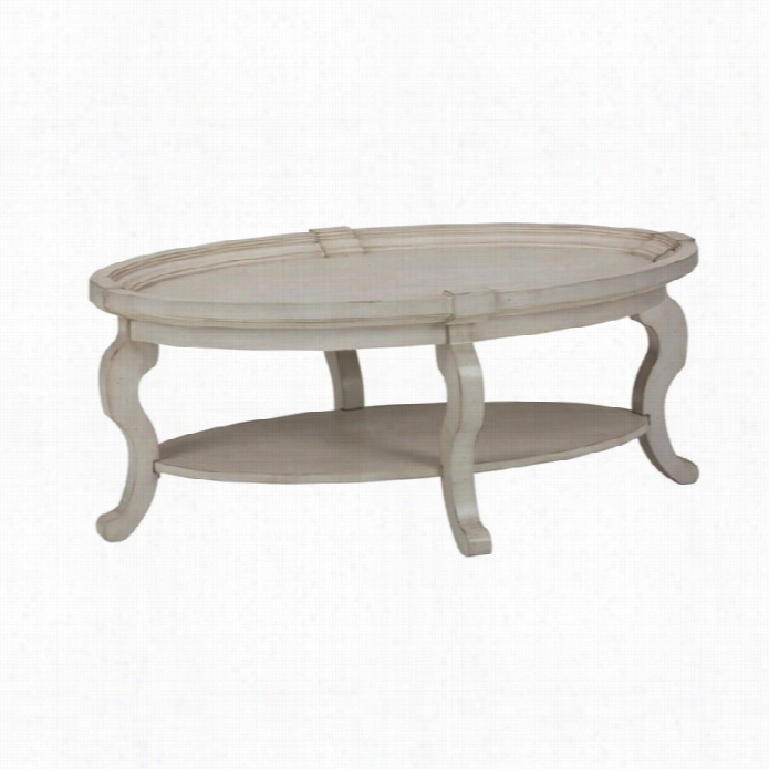 Jofran Sebastian Oval Coffee Table In Antique Cream