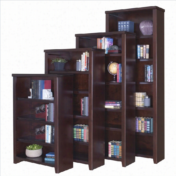 Kathy Ireland Home By Marti Tribeca Loft Bookcase In Cherry-48 Inch