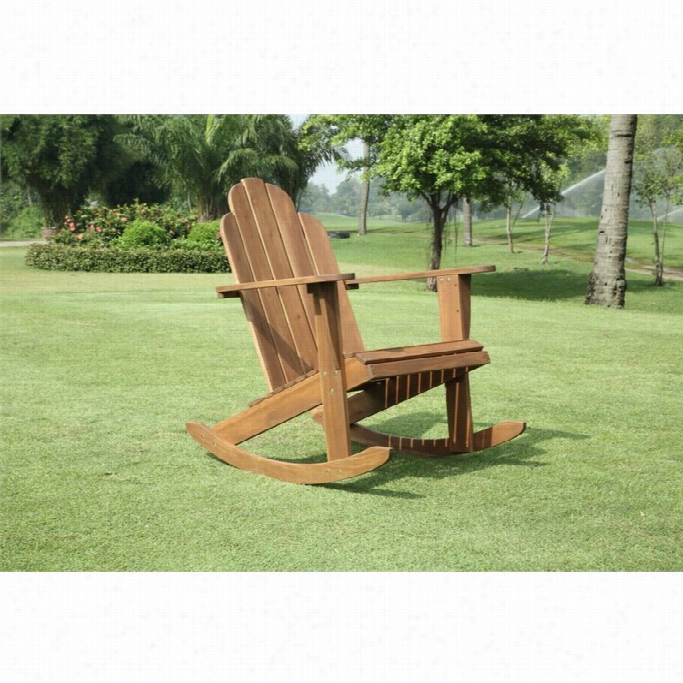 Linon Adirondack Rocker In Teak