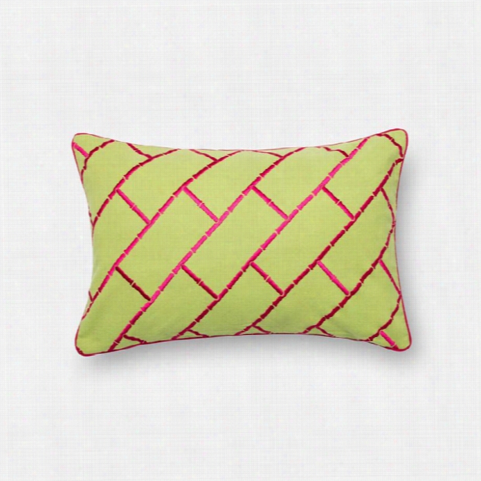 Loloi 1' 1 X 1'9 Cotton Down Pillow In Lime And Pink