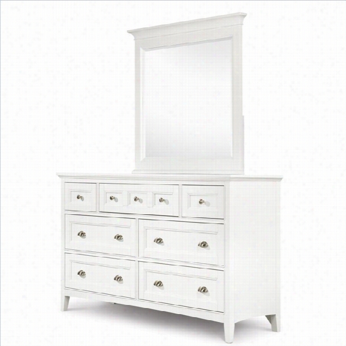 Magnusssen Kentwood Double Dresser And Mirror Set In White