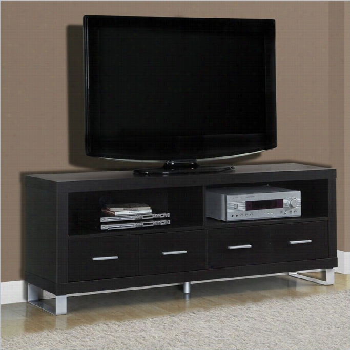 Monarch Hollow-core Tv Console In Cappuccino With Drawers