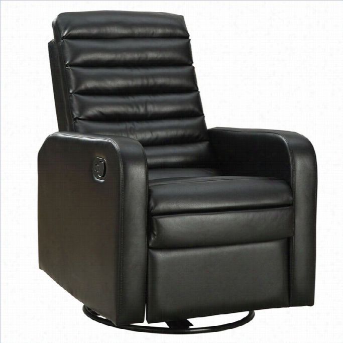 Monarch Quiltt Back Swivle Glider Recliner In Black