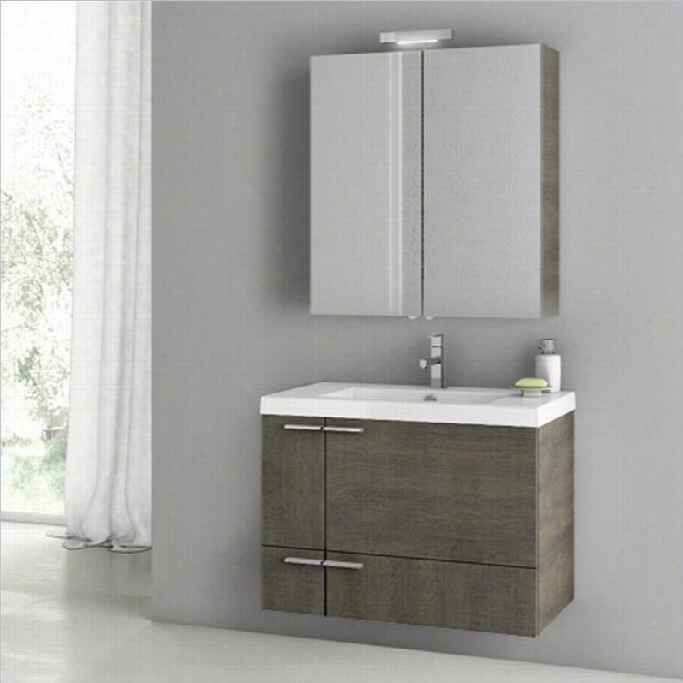 Nameek's Nnew Space 32 Wall Mounte Bathroom Vanity Set In Grey Oak Senlis