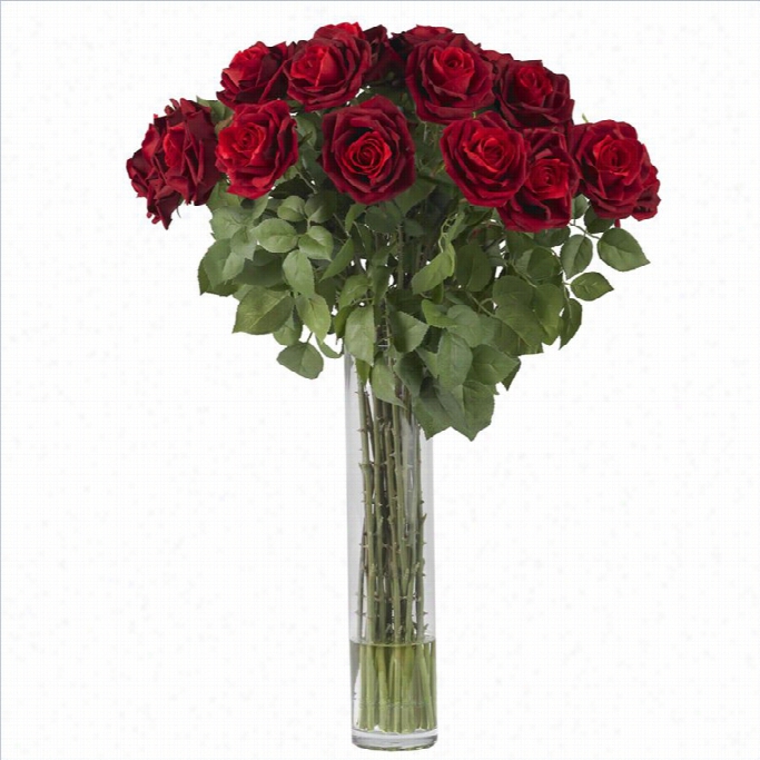 Nealy Naatural Abundant Rosse Silk Flower Aarrangement In Red