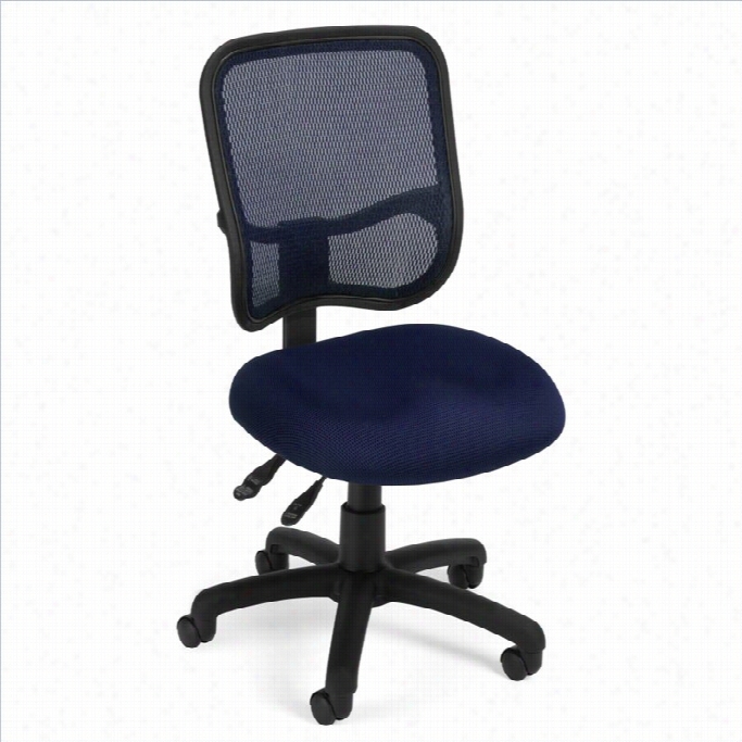 Ofm Mesh Comfortt Series Ergonomic Taek Office Chair In Navy