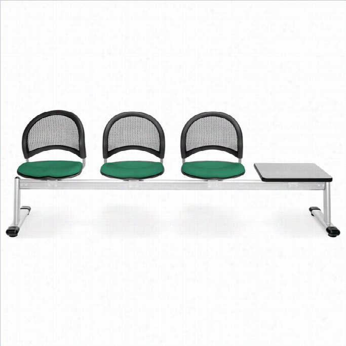 Ofm Moon Beam Seating With 3 Seats And Table In Shamrock Green And Graay