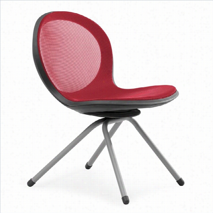 O Fm Net 4 Legged Plebeian Office Chair In Red