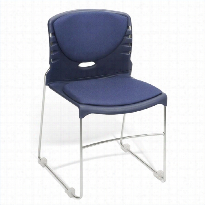 Ofm Tack Stacking Chair With Fabric Seat And Back In Navy